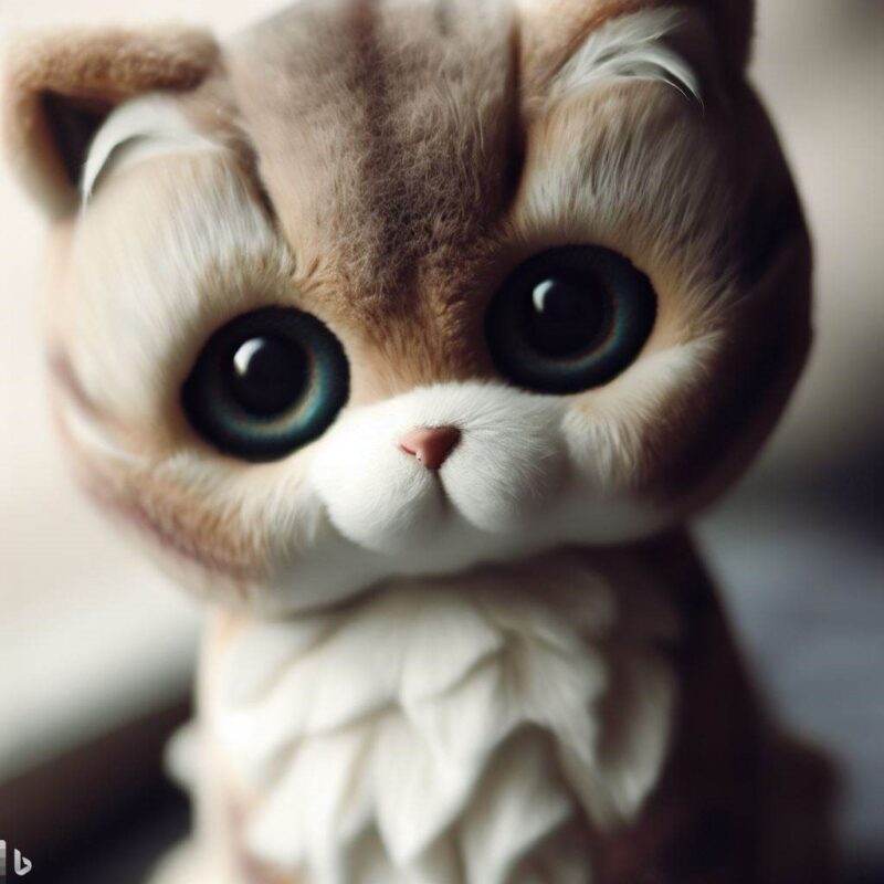 Cute stuffed cat. Model photos.