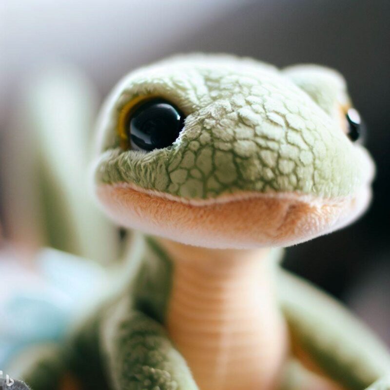 Cute stuffed lizard.