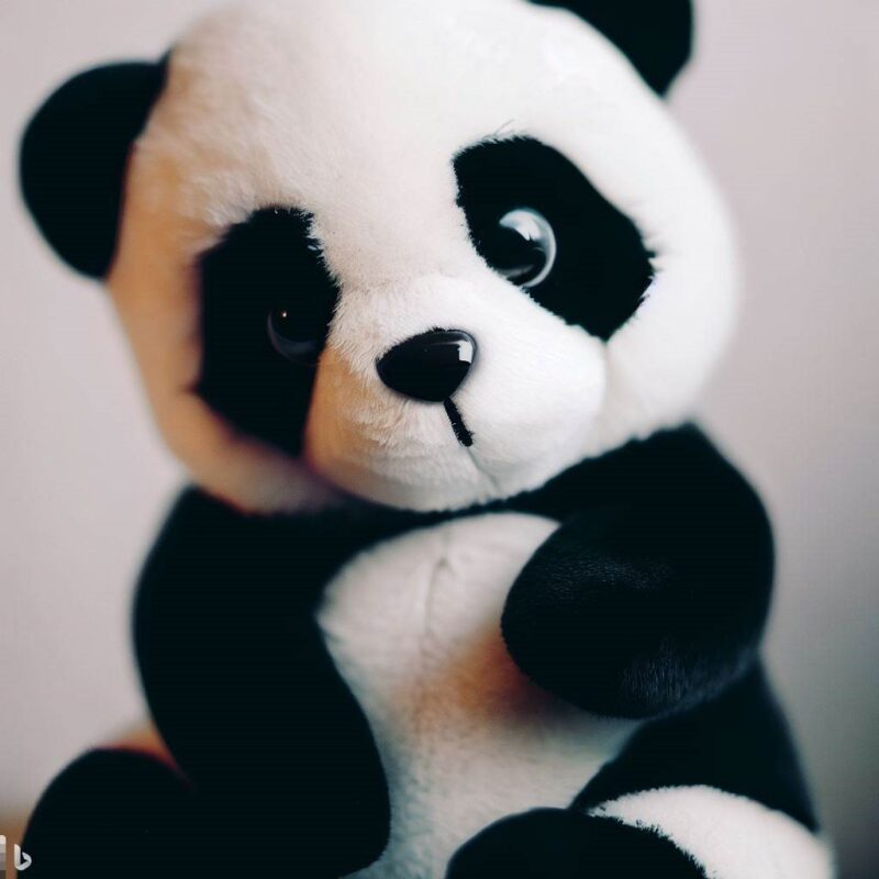 Cute stuffed panda. Model photos.