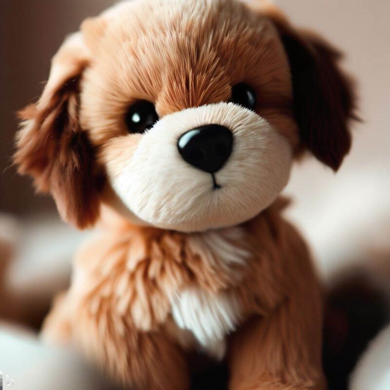 Cute stuffed puppy. Model photos.