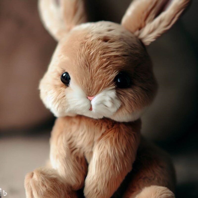 Cute stuffed rabbit. Model photos.