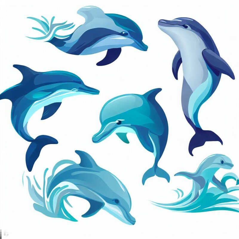 Illustrations and figures of dolphins are available.