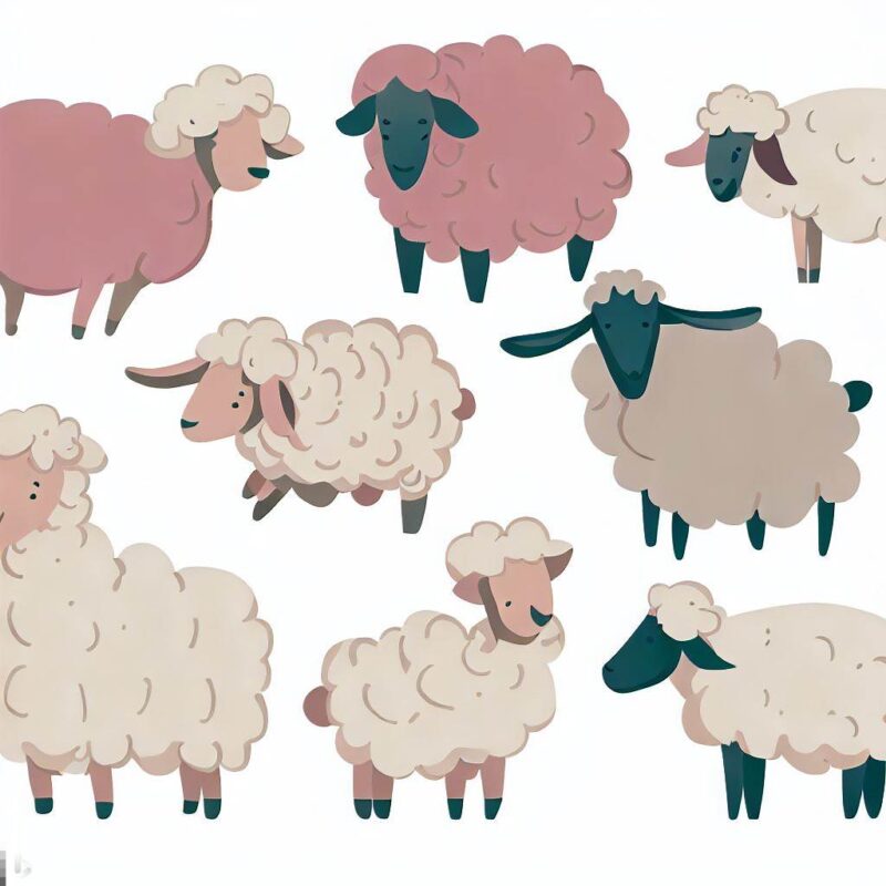 Illustrations and figures of sheep are available.