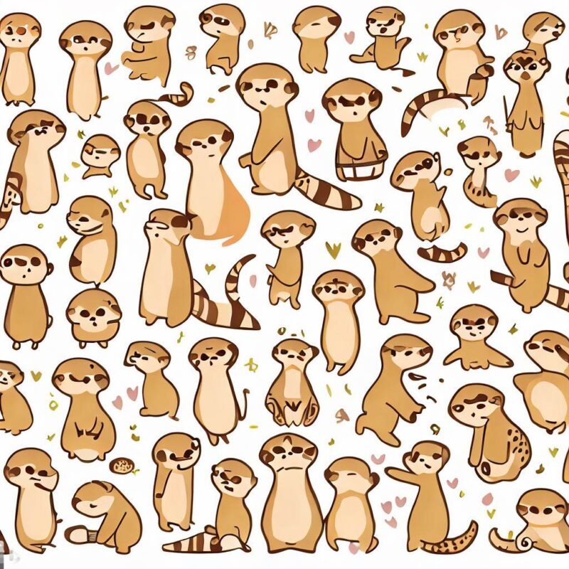 It features cute meerkat illustrations and figures. Lots of them.