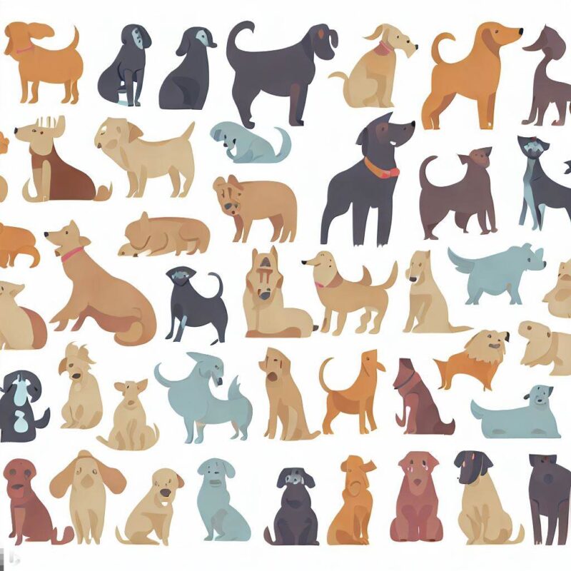 Many illustrations and figures of dogs are available.