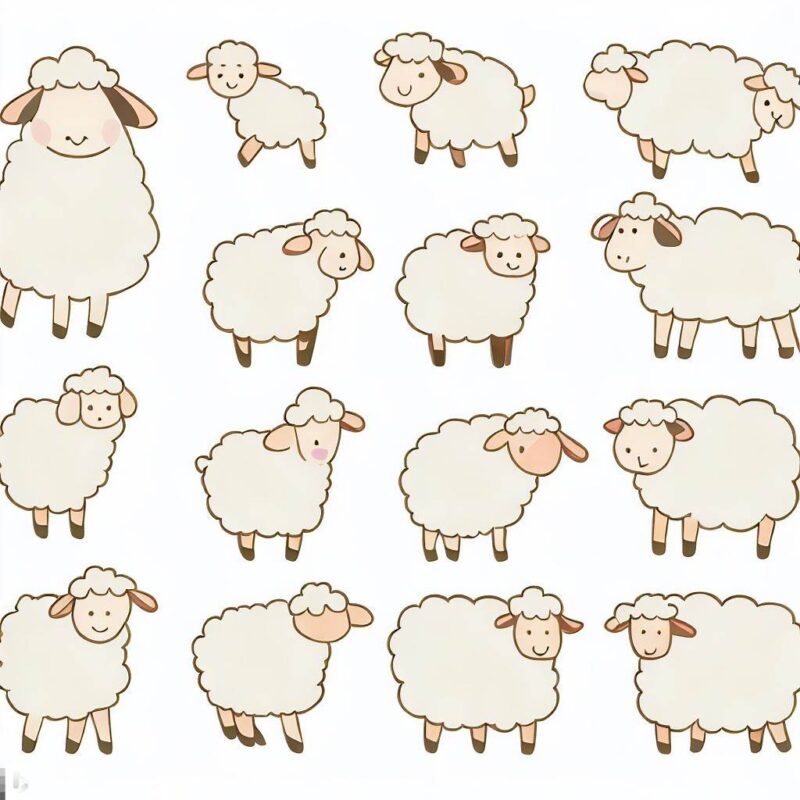 There are many sheep illustrations and diagrams.